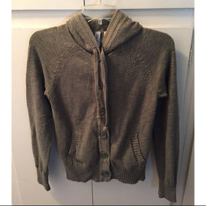 ISO Caslon Hooded Sweater Cardigan olive/green